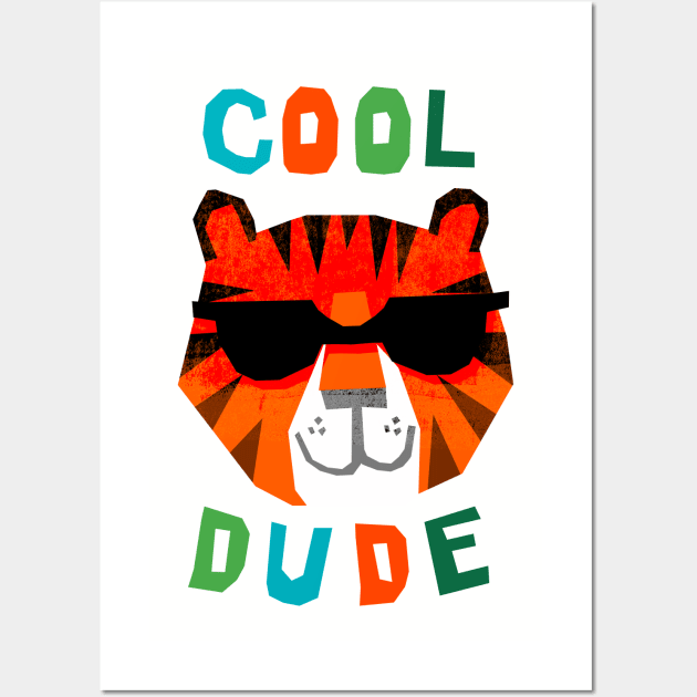 cool dude kids tiger shirt Wall Art by wacka